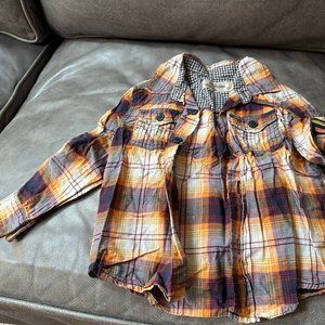 OSHKOSH Genuine Kids Boys Russet Brown Check Shirt 3T